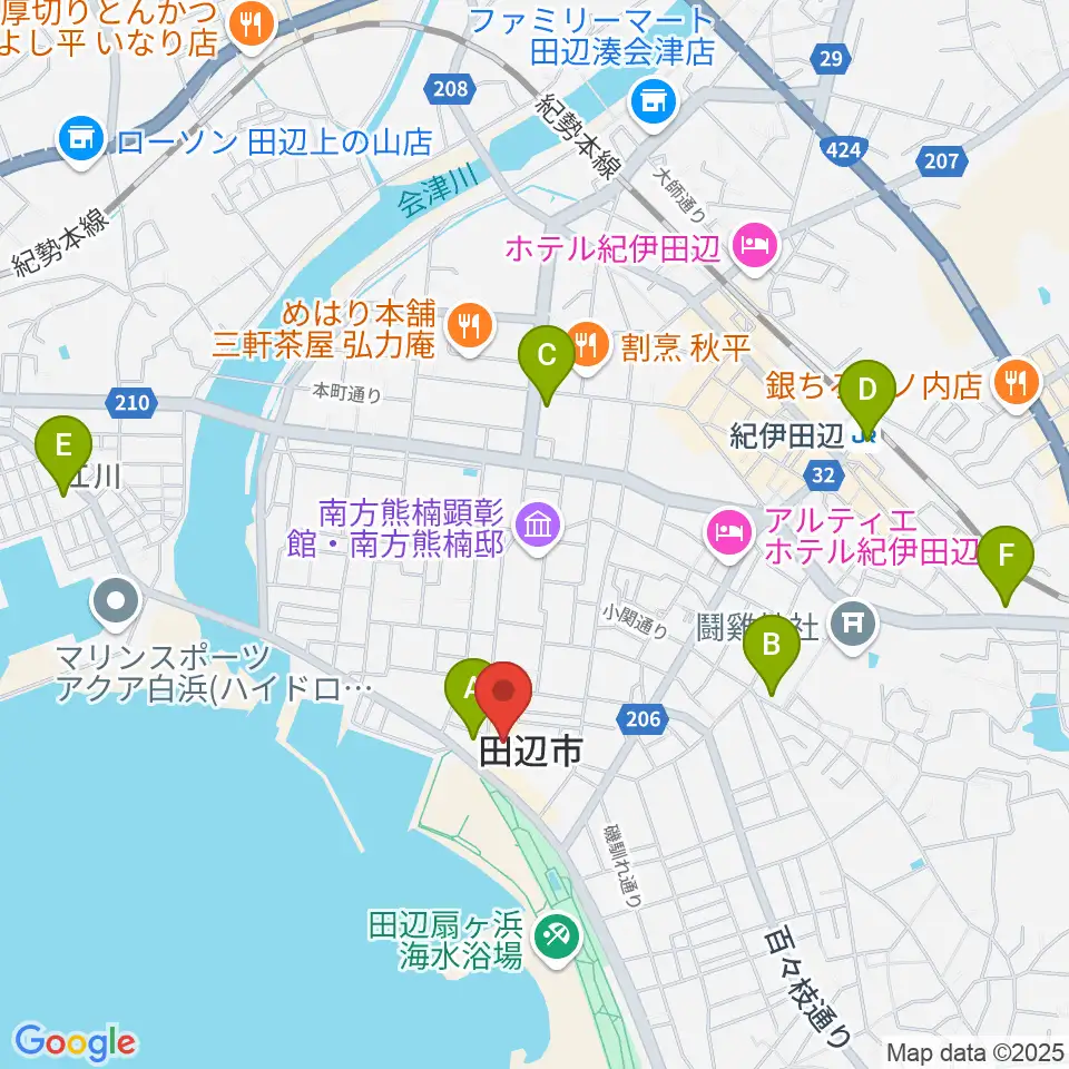 紀南文化会館周辺のコンビニエンスストア一覧地図