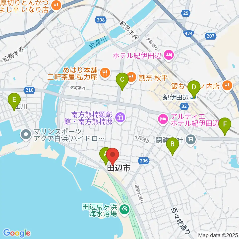 紀南文化会館周辺のコンビニエンスストア一覧地図