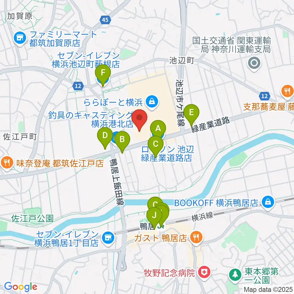 島村楽器 ららぽーと横浜店 周辺のコンビニエンスストア一覧地図