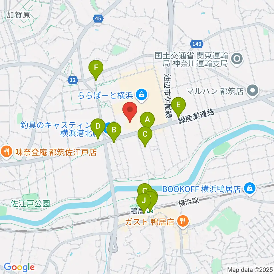 島村楽器 ららぽーと横浜店 周辺のコンビニエンスストア一覧地図