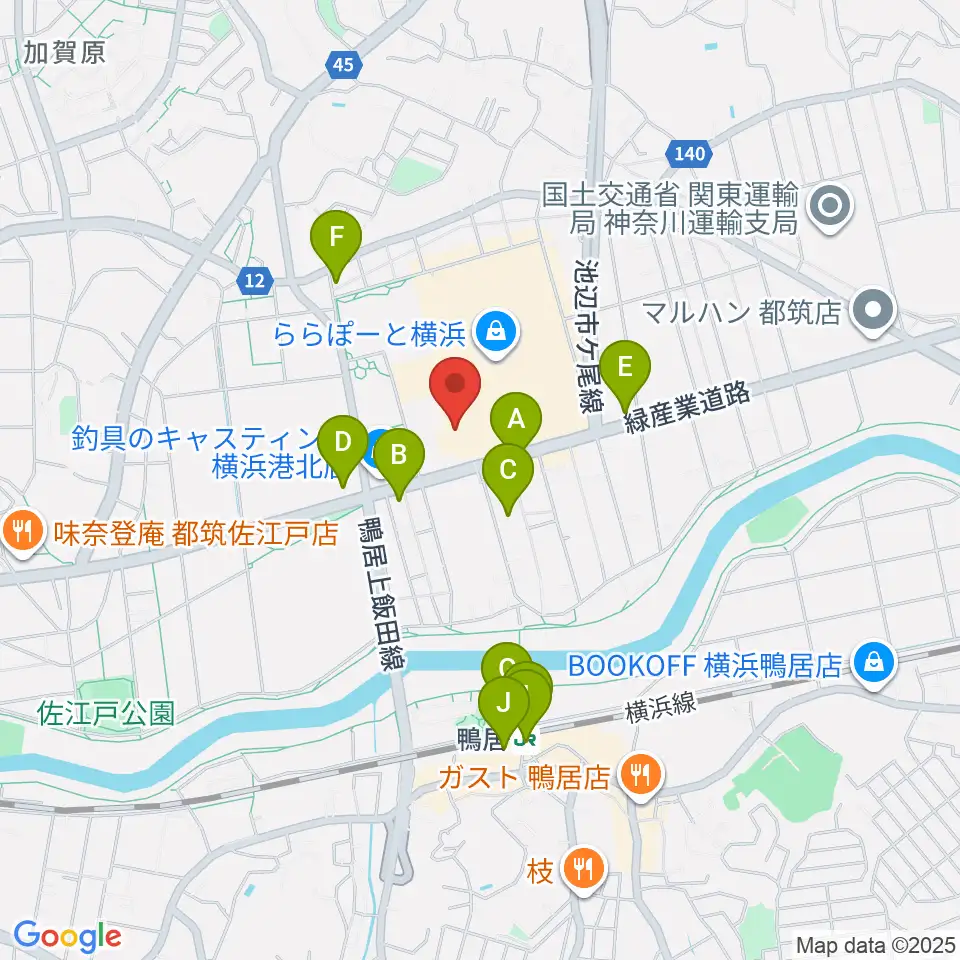 島村楽器 ららぽーと横浜店 周辺のコンビニエンスストア一覧地図