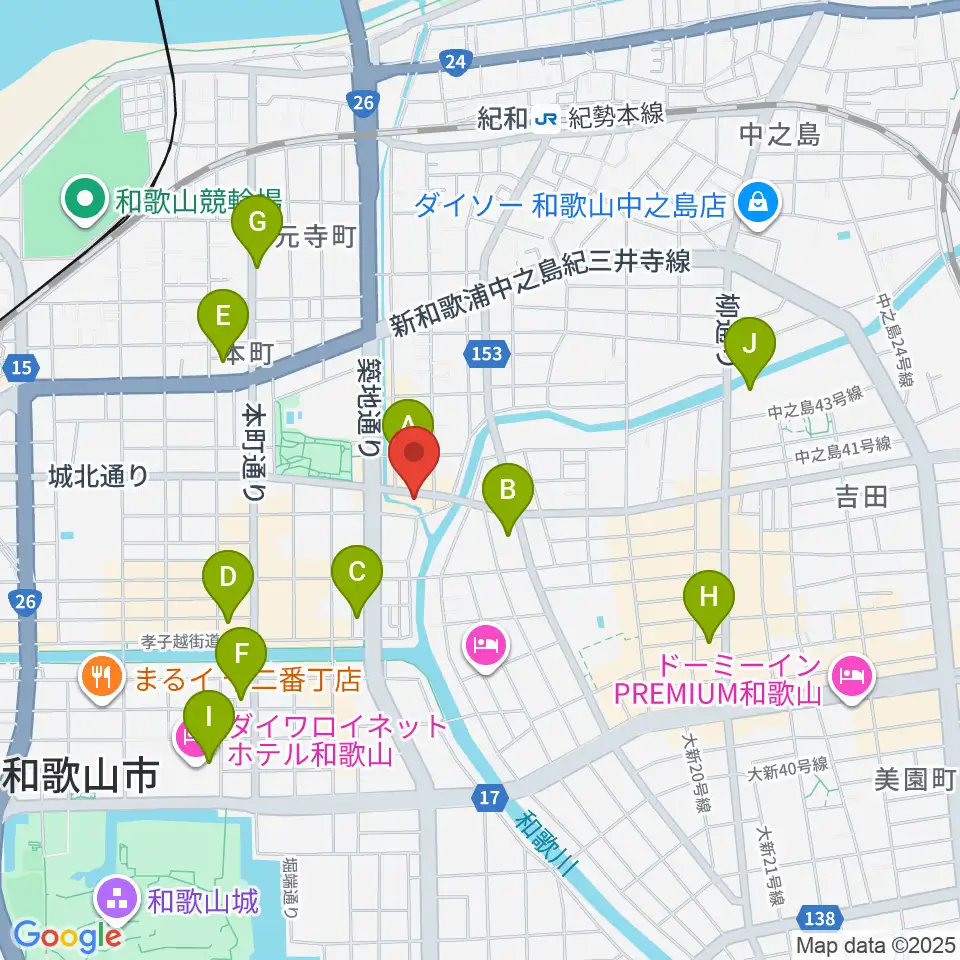 和歌山オールドタイム周辺のコンビニエンスストア一覧地図