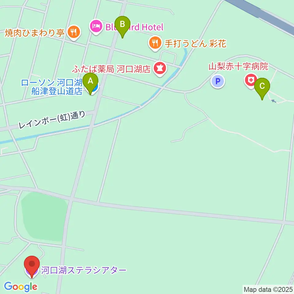 河口湖ステラシアター周辺のコンビニエンスストア一覧地図