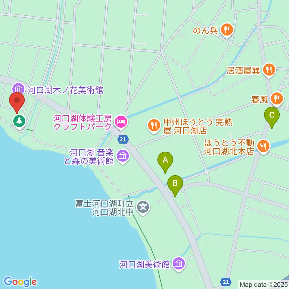 河口湖円形ホール周辺のコンビニエンスストア一覧地図