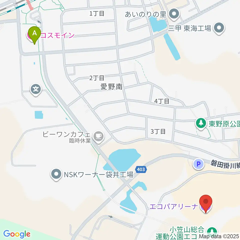 静岡エコパアリーナ周辺のコンビニエンスストア一覧地図
