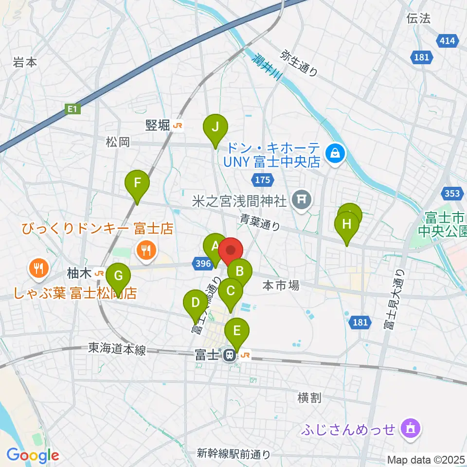 富士アニマルネスト周辺のコンビニエンスストア一覧地図