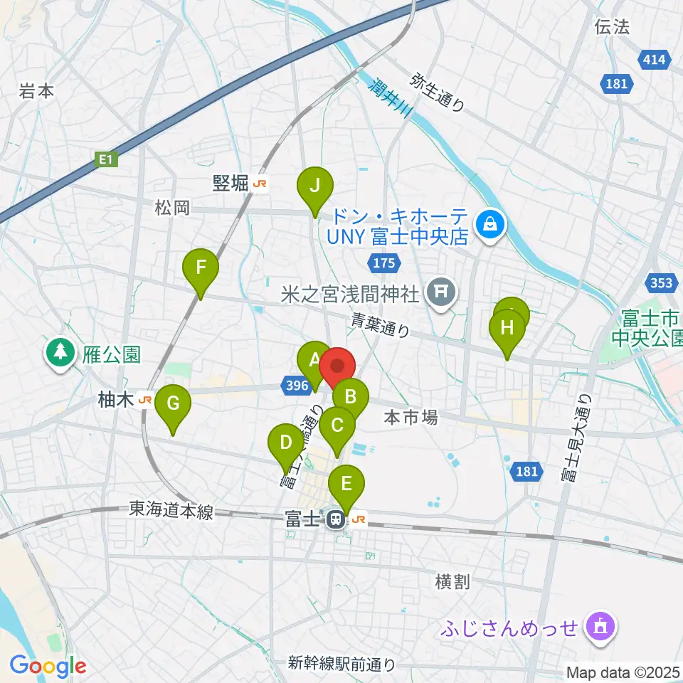 富士アニマルネスト周辺のコンビニエンスストア一覧地図