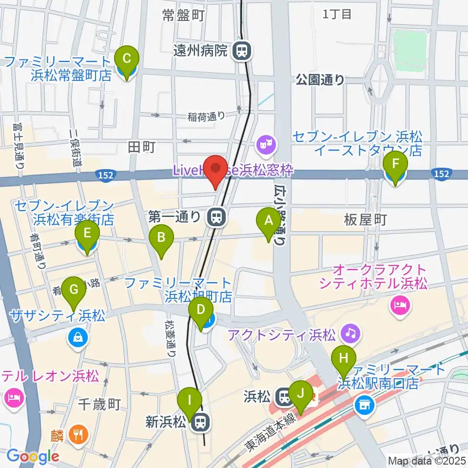 浜松G-SIDE周辺のコンビニエンスストア一覧地図