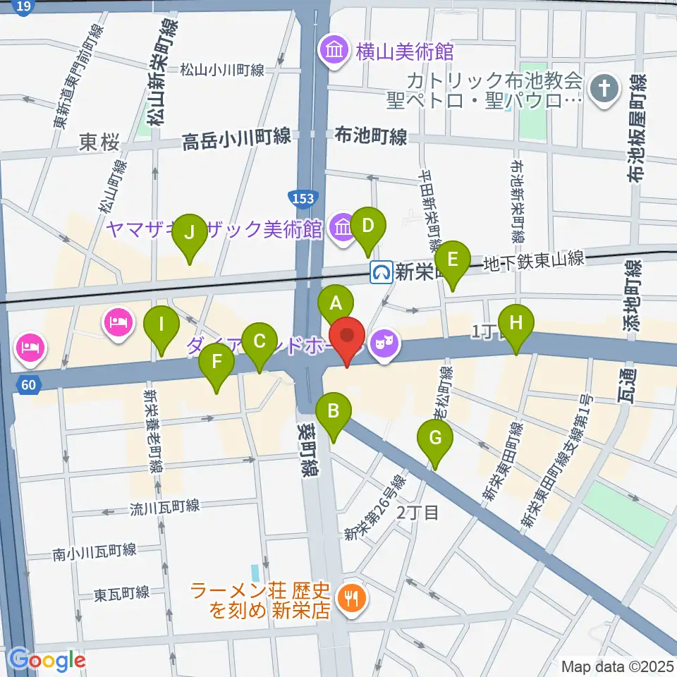 新栄OTIS'周辺のコンビニエンスストア一覧地図