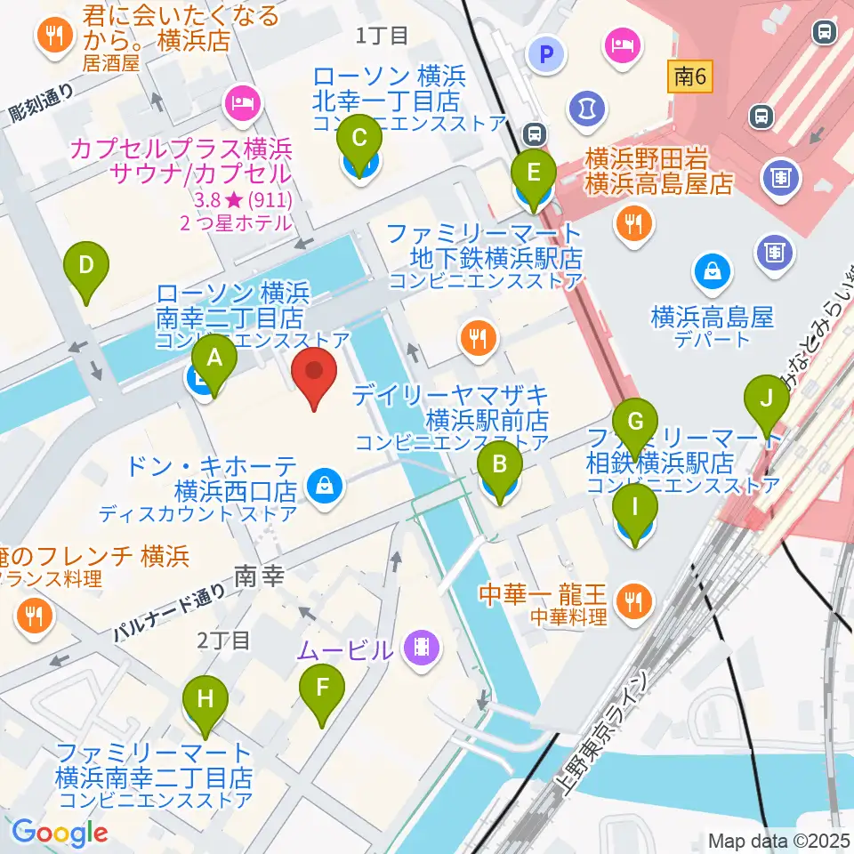 島村楽器 横浜ビブレ店周辺のコンビニエンスストア一覧地図