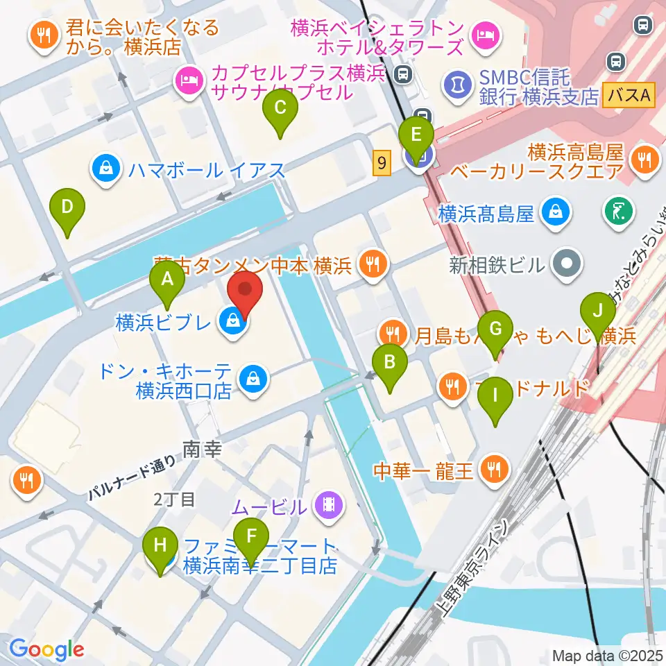 島村楽器 横浜ビブレ店周辺のコンビニエンスストア一覧地図