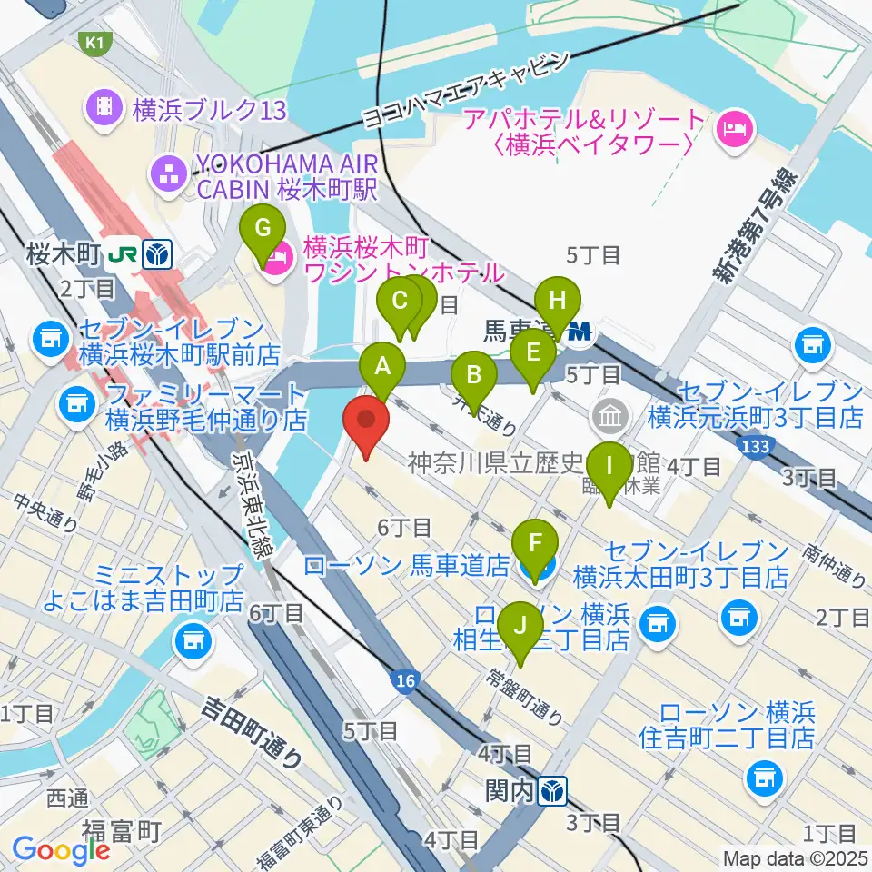 カワイ横浜周辺のコンビニエンスストア一覧地図