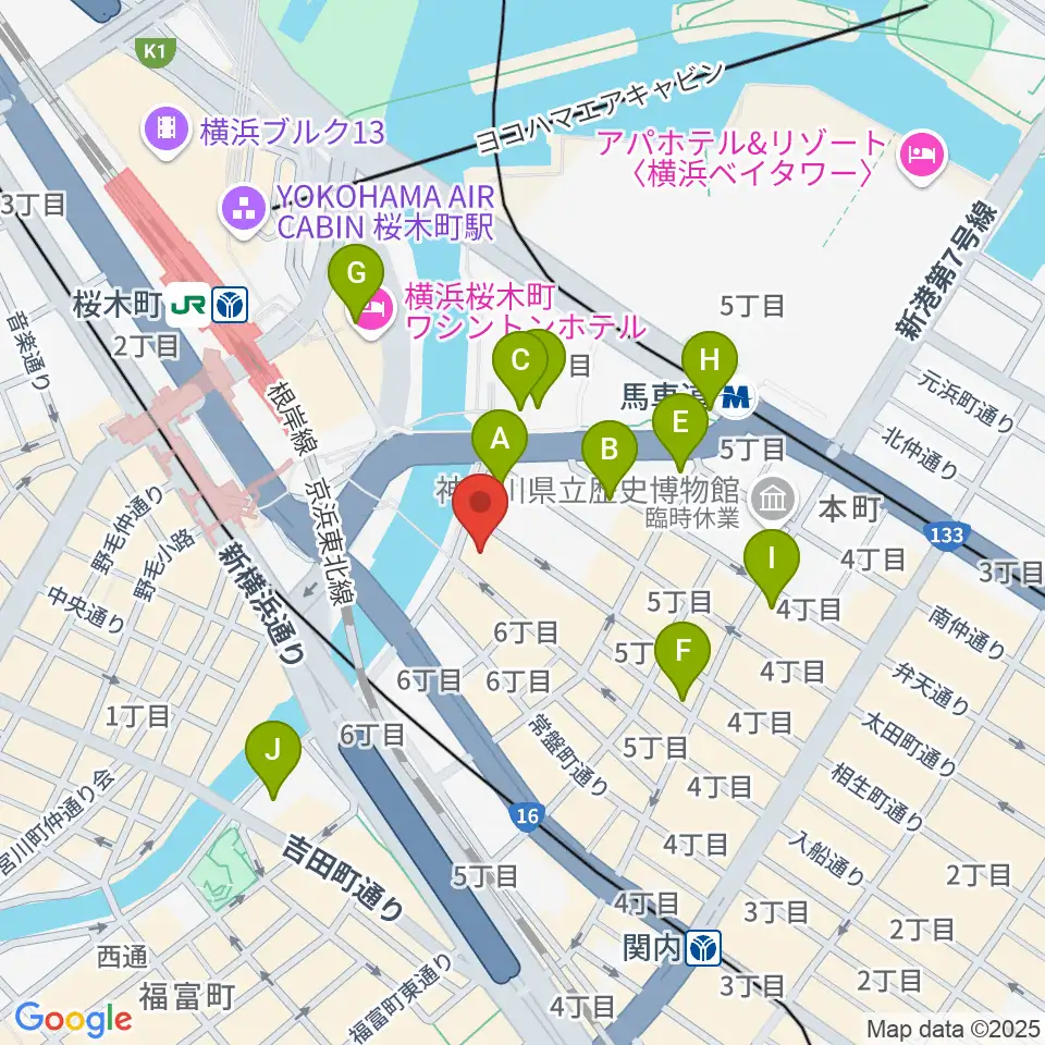 カワイ横浜周辺のコンビニエンスストア一覧地図
