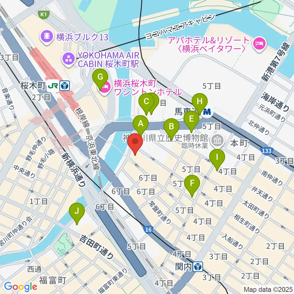 カワイ横浜周辺のコンビニエンスストア一覧地図