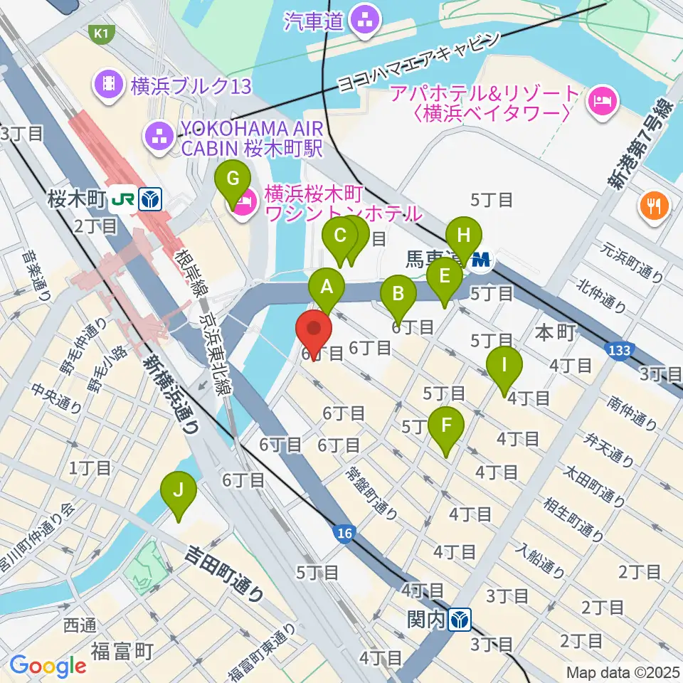 カワイ横浜周辺のコンビニエンスストア一覧地図