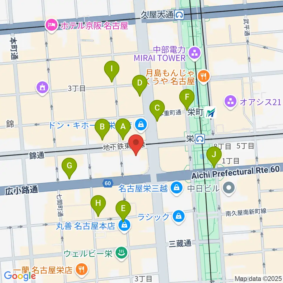 SKE48劇場周辺のコンビニエンスストア一覧地図