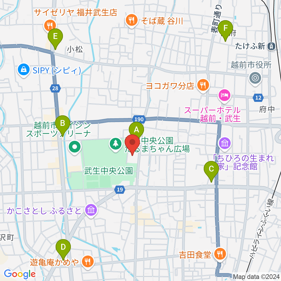 越前市文化センター周辺のコンビニエンスストア一覧地図