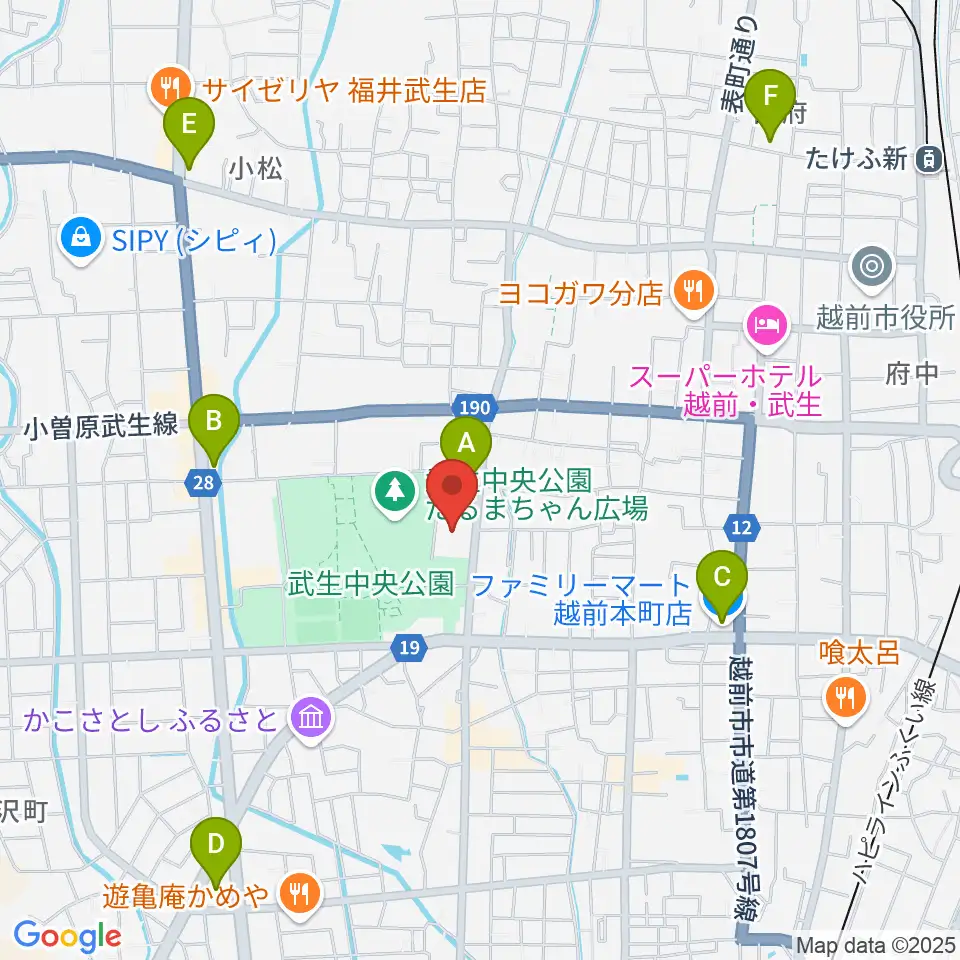 越前市文化センター周辺のコンビニエンスストア一覧地図