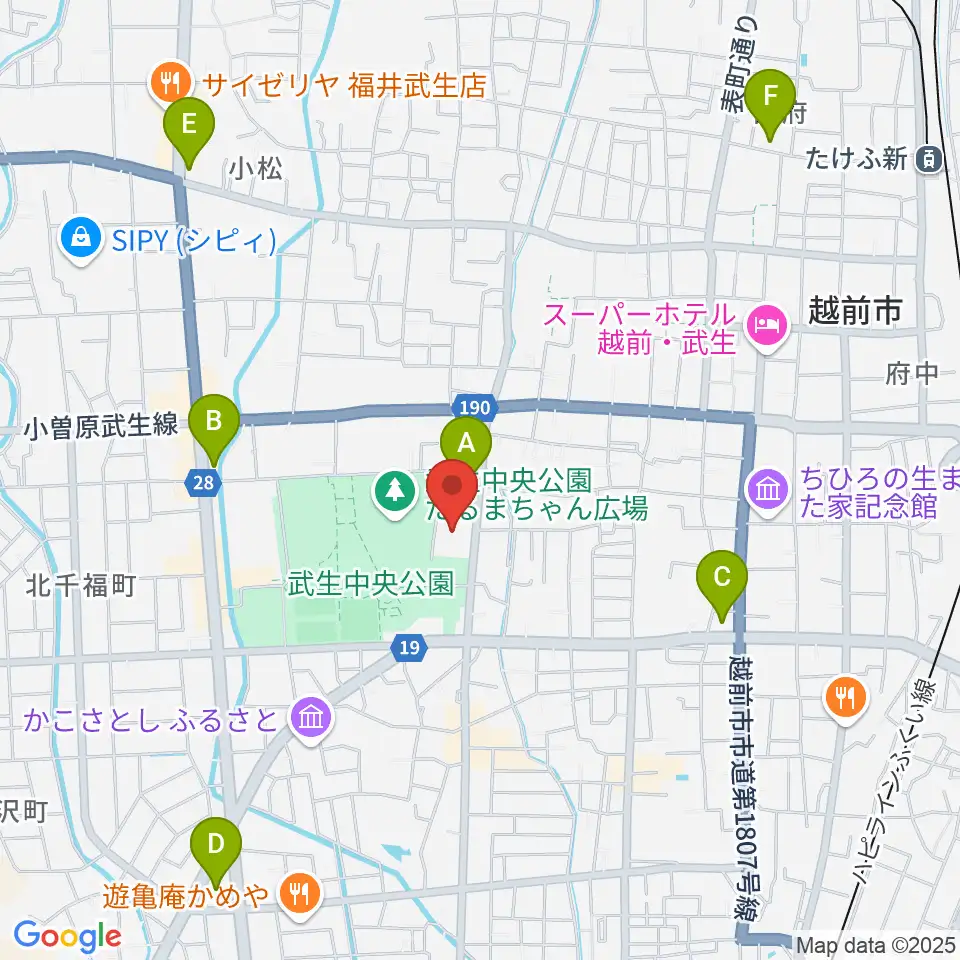 越前市文化センター周辺のコンビニエンスストア一覧地図