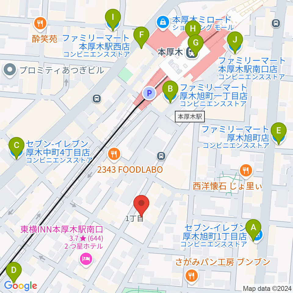 ギタートレーダーズ周辺のコンビニエンスストア一覧地図