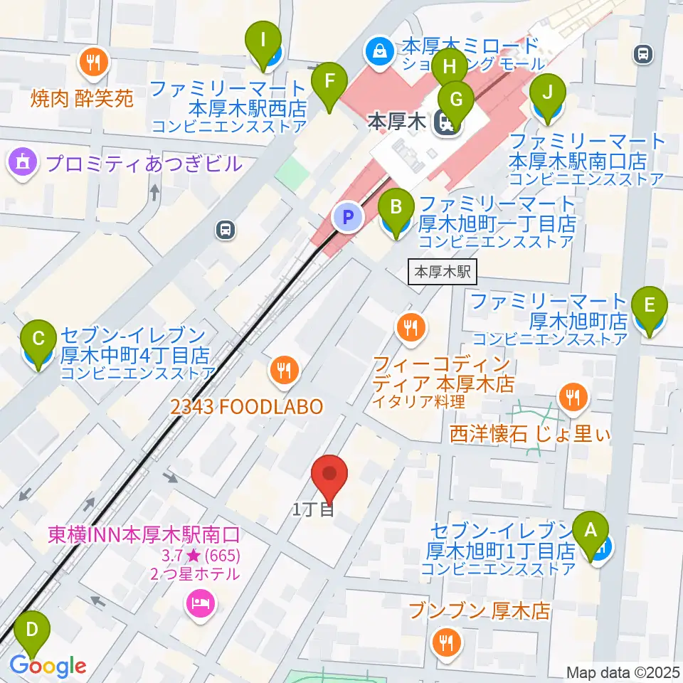 ギタートレーダーズ周辺のコンビニエンスストア一覧地図