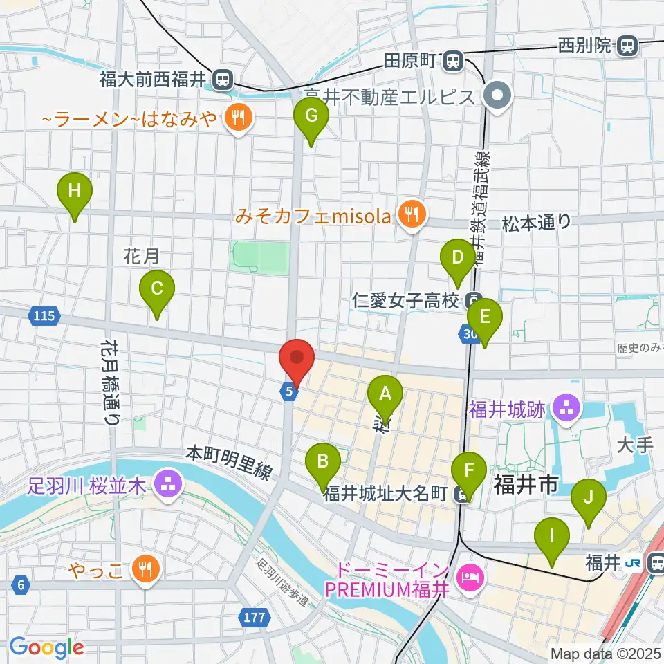 福井JUNK FAB周辺のコンビニエンスストア一覧地図