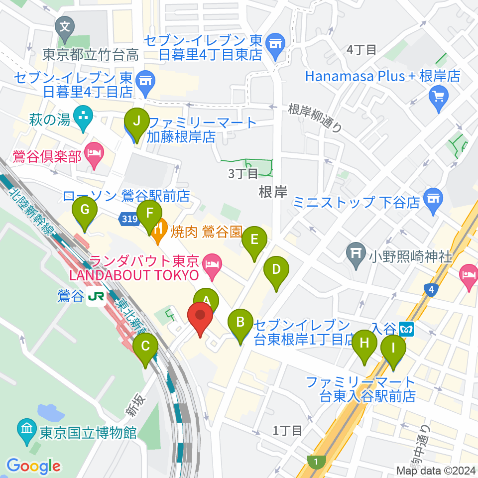 東京キネマ倶楽部周辺のコンビニエンスストア一覧地図