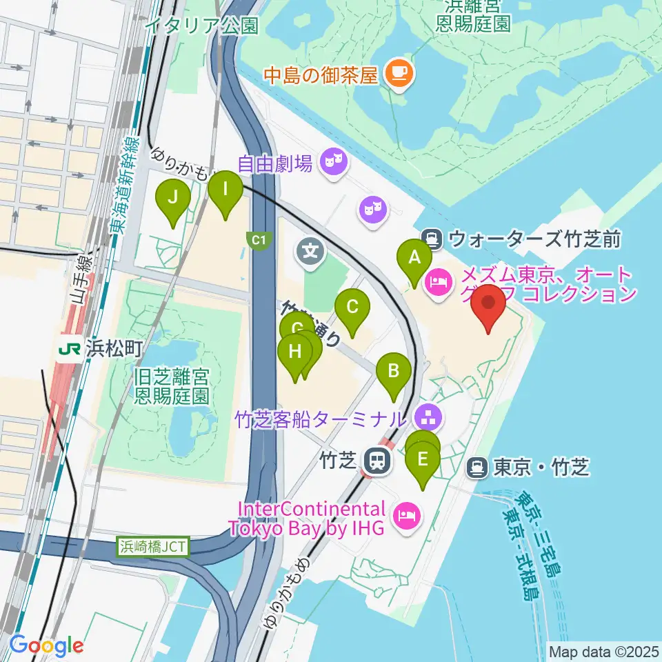 ニューピアホール周辺のコンビニエンスストア一覧地図