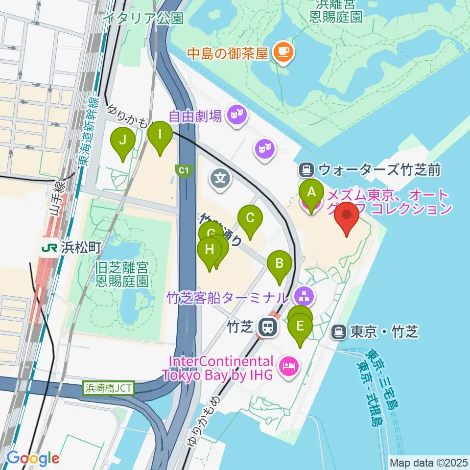 ニューピアホール周辺のコンビニエンスストア一覧地図