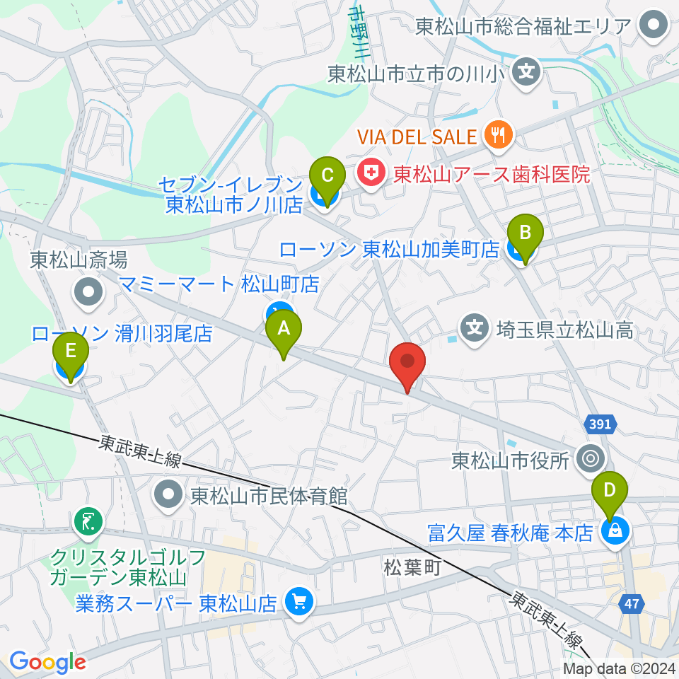 杉田楽器店周辺のコンビニエンスストア一覧地図