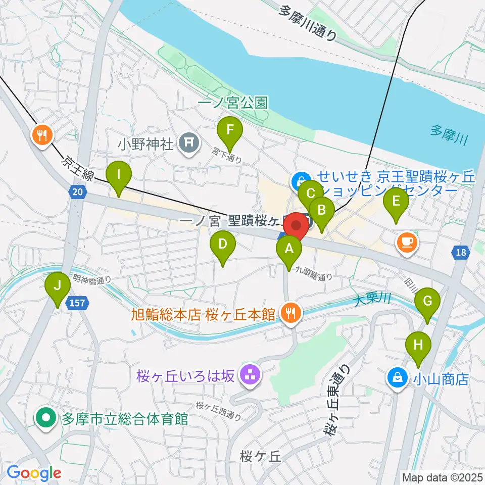 関戸公民館周辺のコンビニエンスストア一覧地図