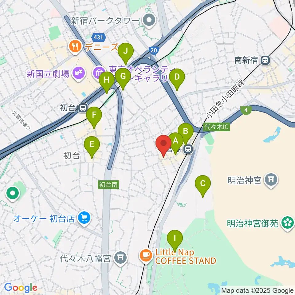 参宮橋トランスミッション周辺のコンビニエンスストア一覧地図