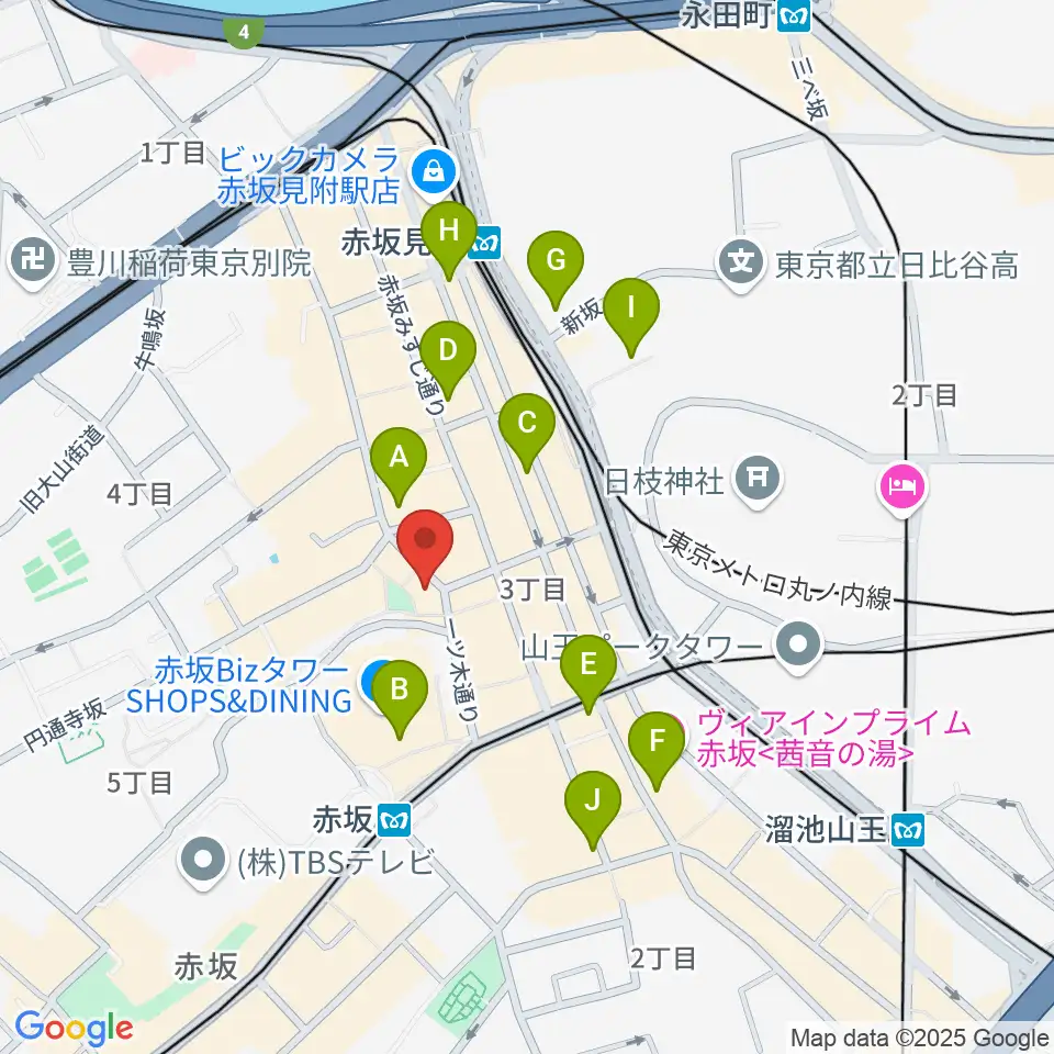 赤坂COUNTRY HOUSE周辺のコンビニエンスストア一覧地図