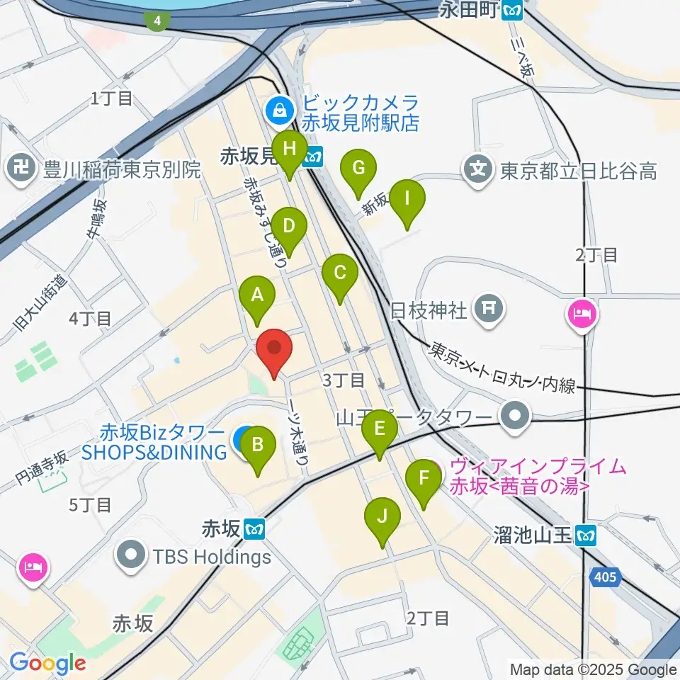 赤坂COUNTRY HOUSE周辺のコンビニエンスストア一覧地図