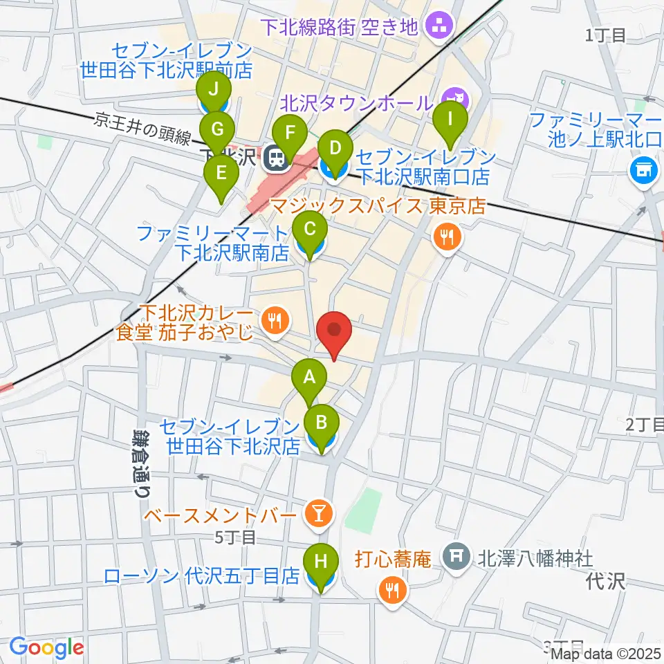 下北沢BAR? CCO周辺のコンビニエンスストア一覧地図