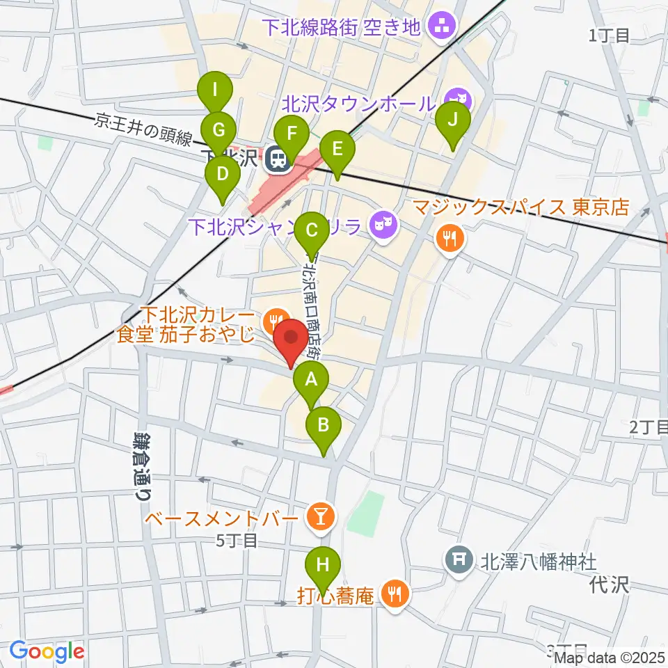 下北沢lete周辺のコンビニエンスストア一覧地図