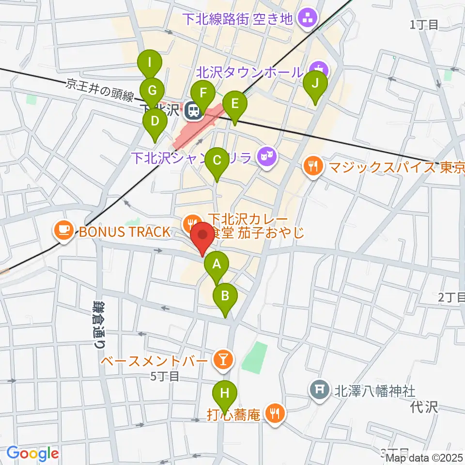 下北沢lete周辺のコンビニエンスストア一覧地図