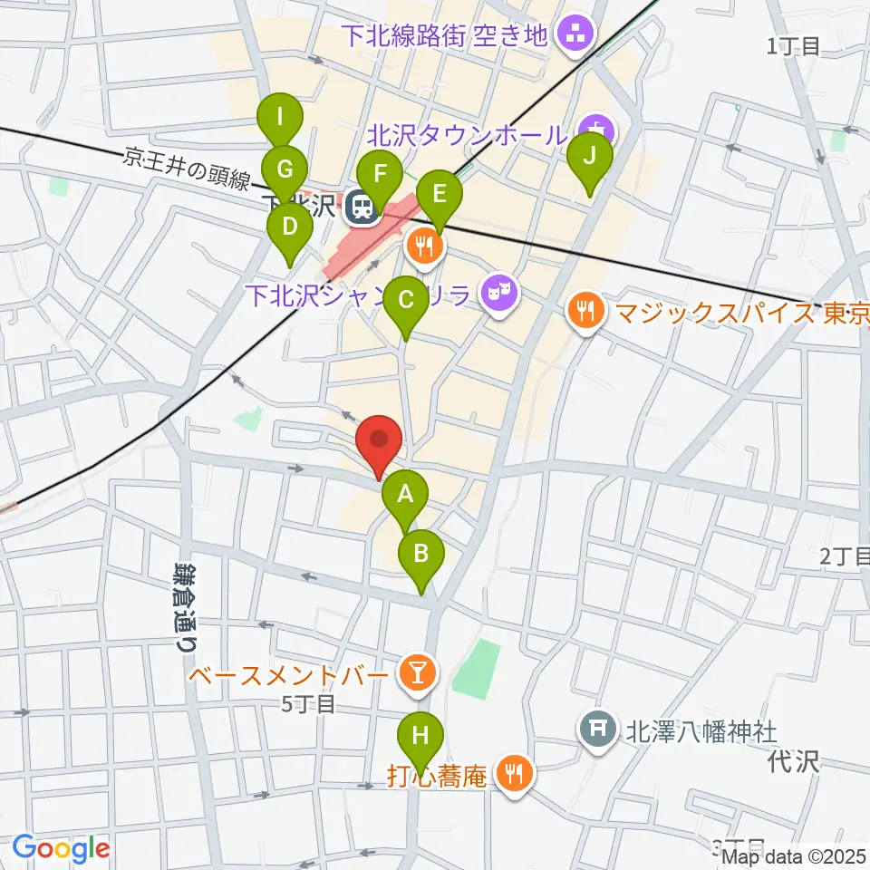 下北沢lete周辺のコンビニエンスストア一覧地図