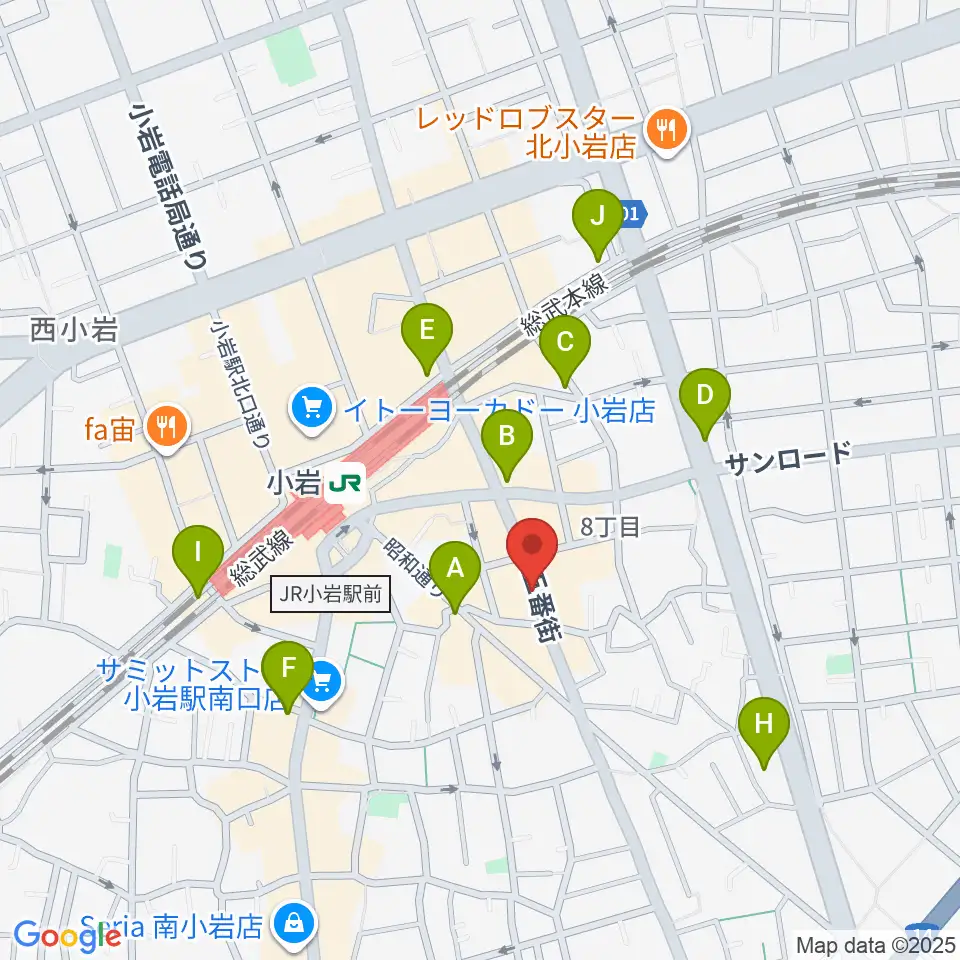 小岩BUSHBASH周辺のコンビニエンスストア一覧地図