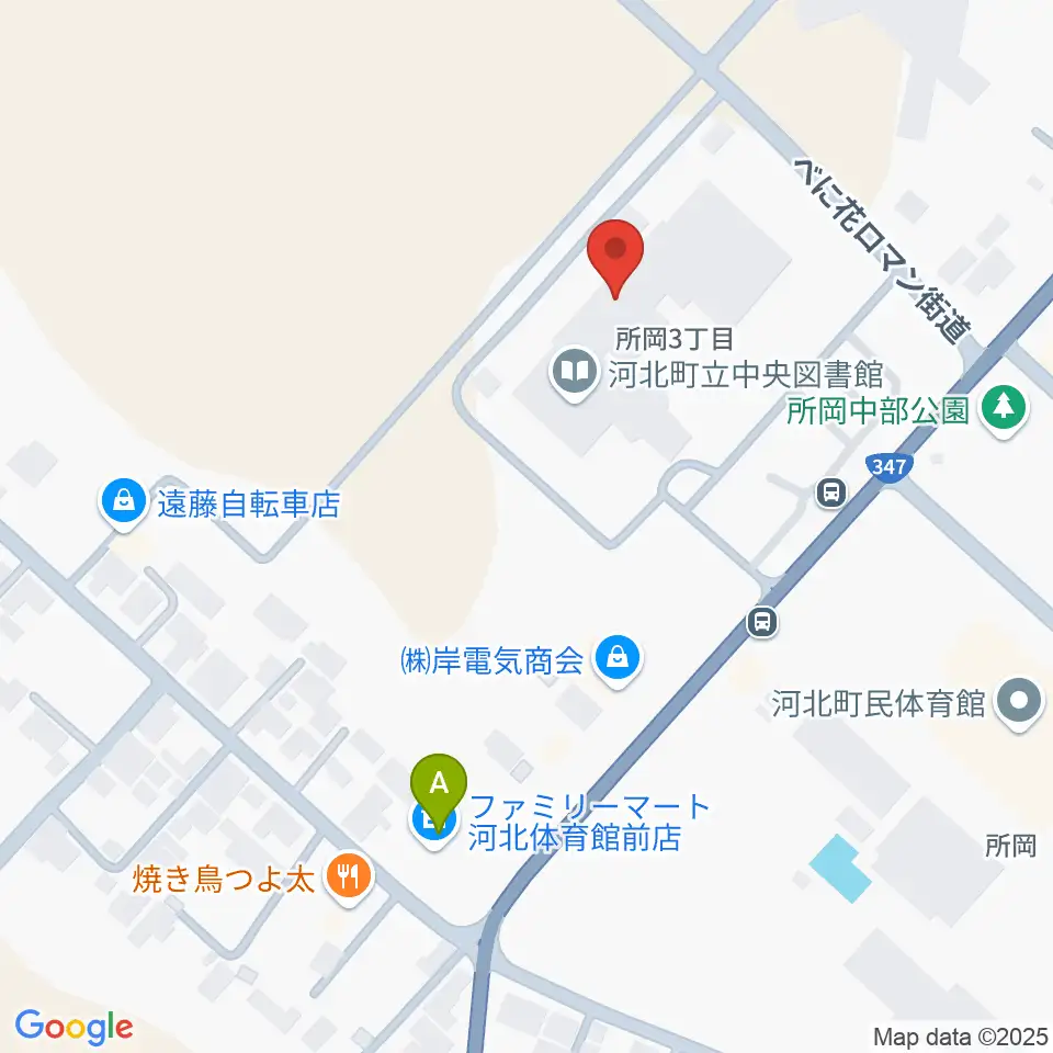 河北町総合交流センター サハトべに花周辺のコンビニエンスストア一覧地図