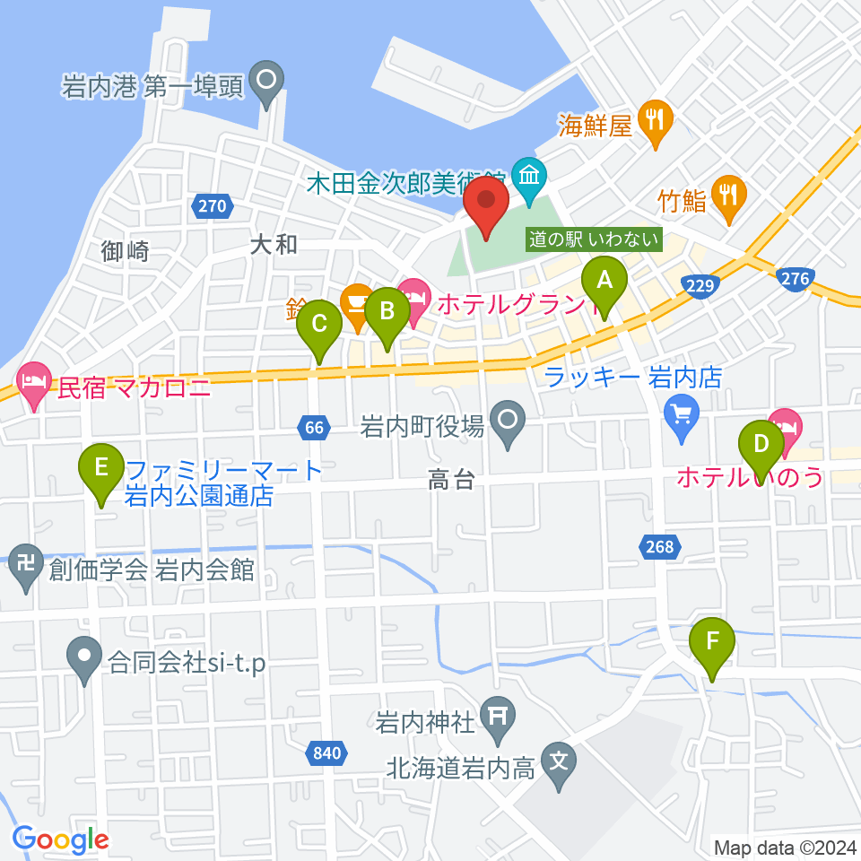 岩内地方文化センター周辺のコンビニエンスストア一覧地図