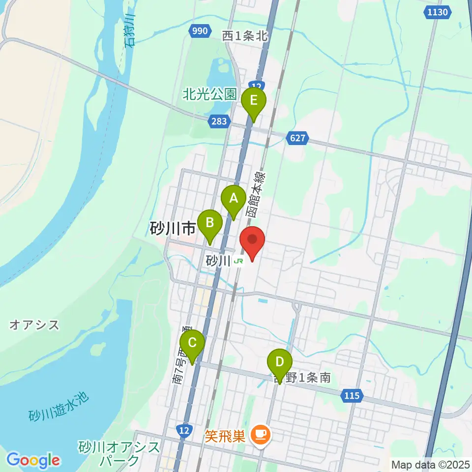 砂川市地域交流センターゆう周辺のコンビニエンスストア一覧地図