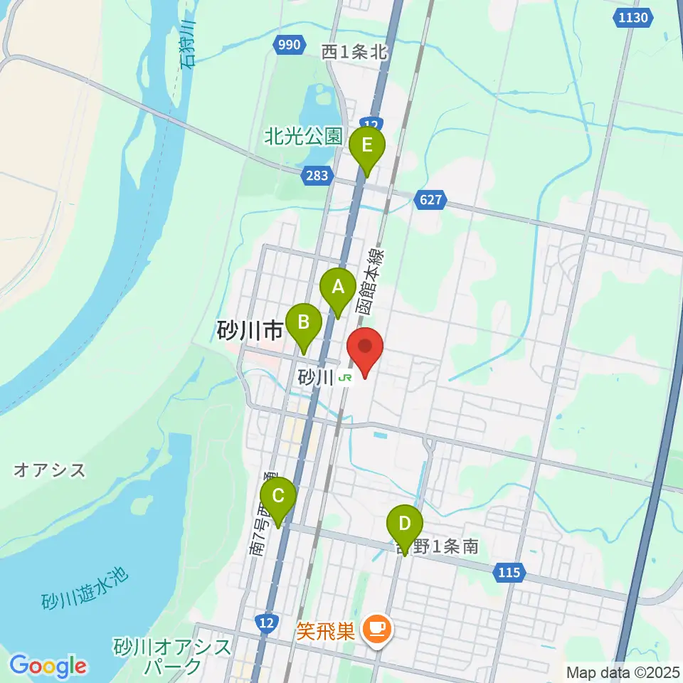 砂川市地域交流センターゆう周辺のコンビニエンスストア一覧地図