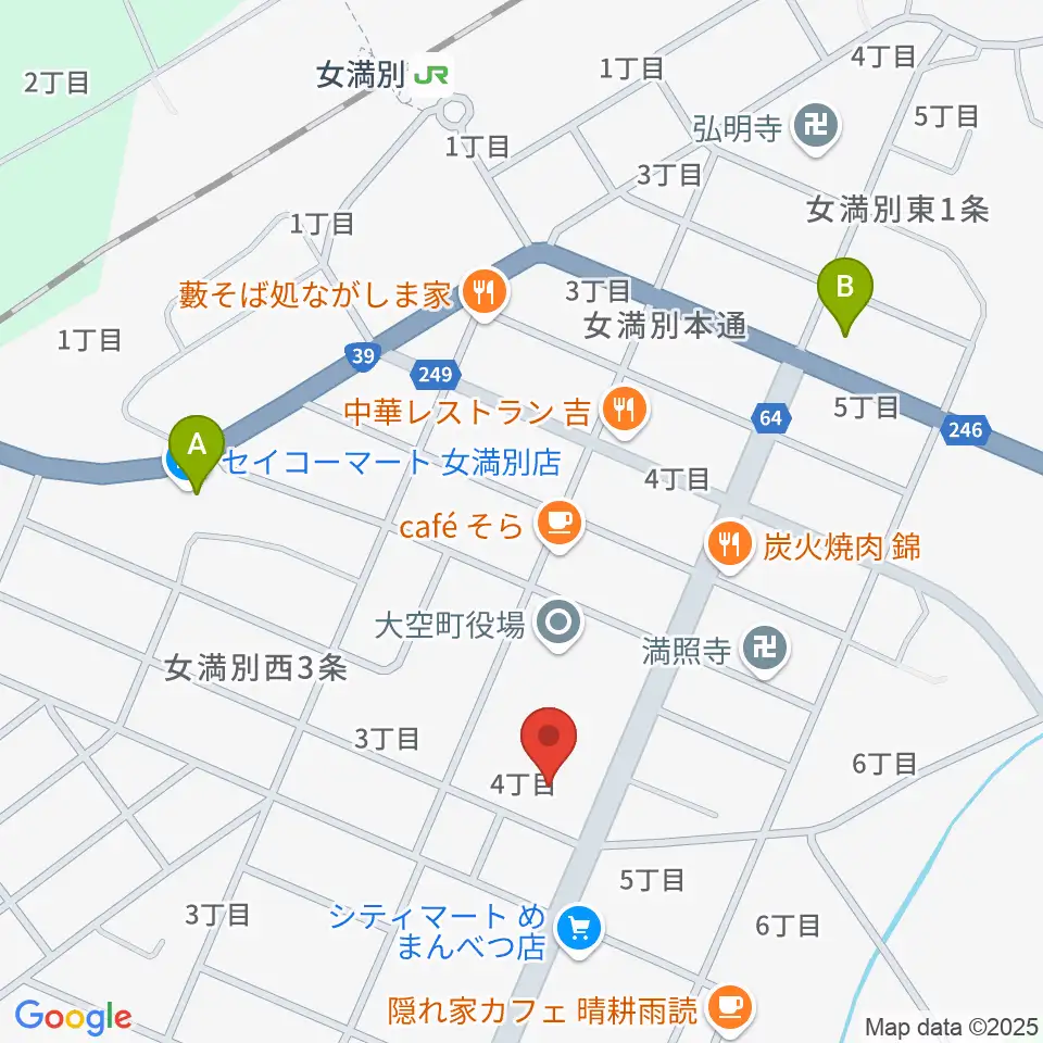 大空町教育文化会館周辺のコンビニエンスストア一覧地図