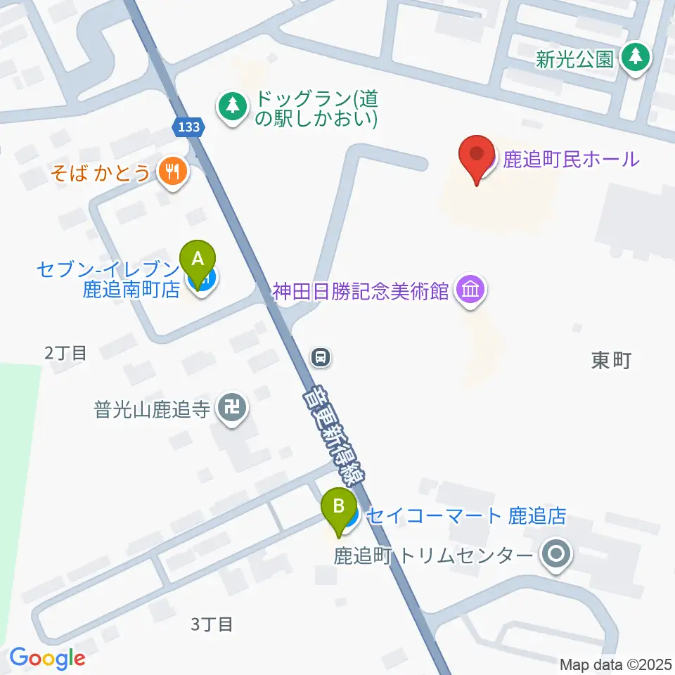 鹿追町民ホール周辺のコンビニエンスストア一覧地図