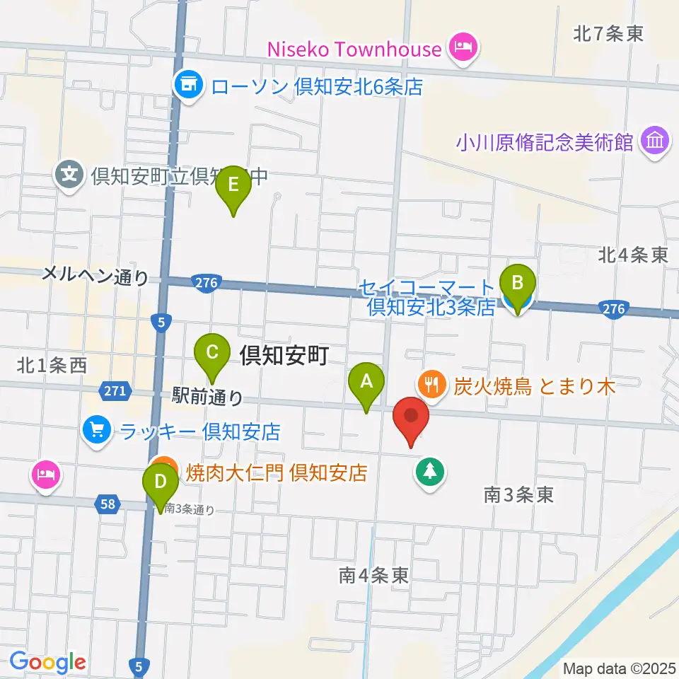 倶知安町公民館・文化福祉センター周辺のコンビニエンスストア一覧地図