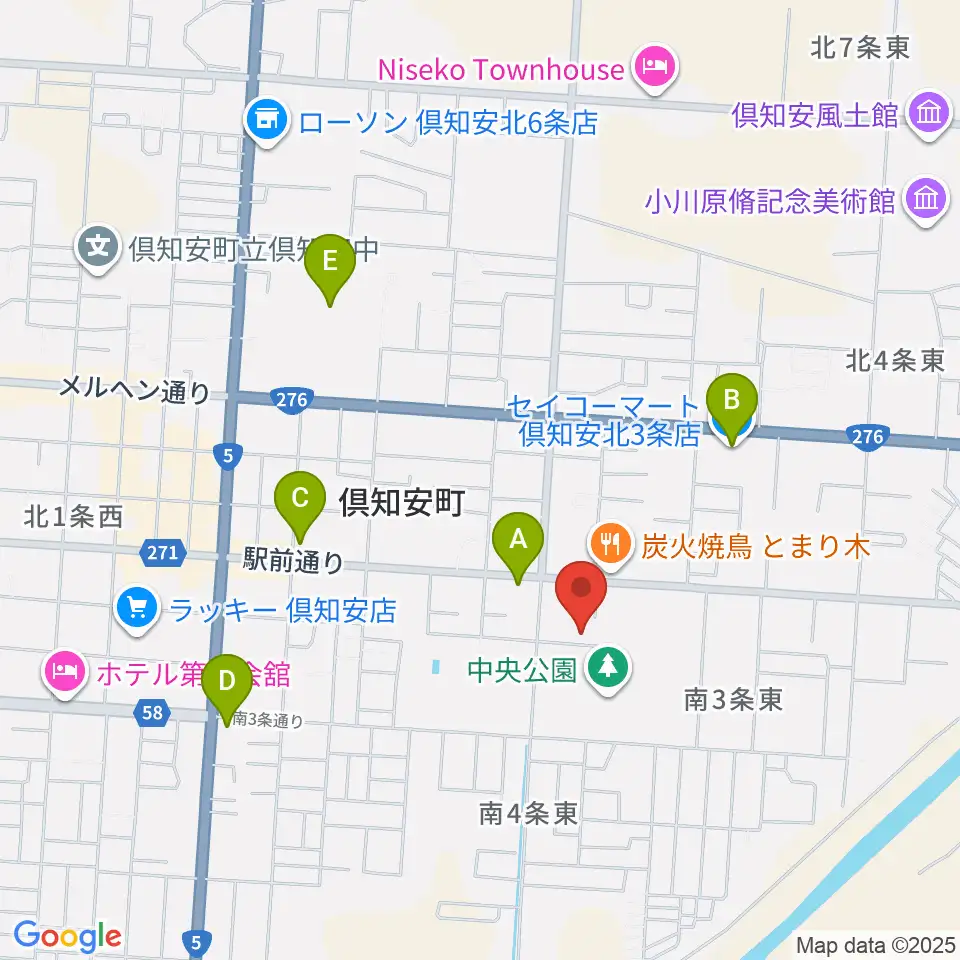 倶知安町公民館・文化福祉センター周辺のコンビニエンスストア一覧地図