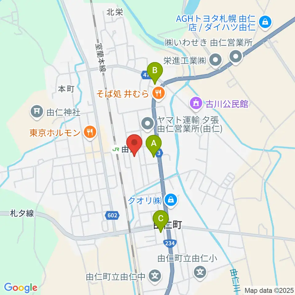 由仁町文化交流館 ふれーる周辺のコンビニエンスストア一覧地図