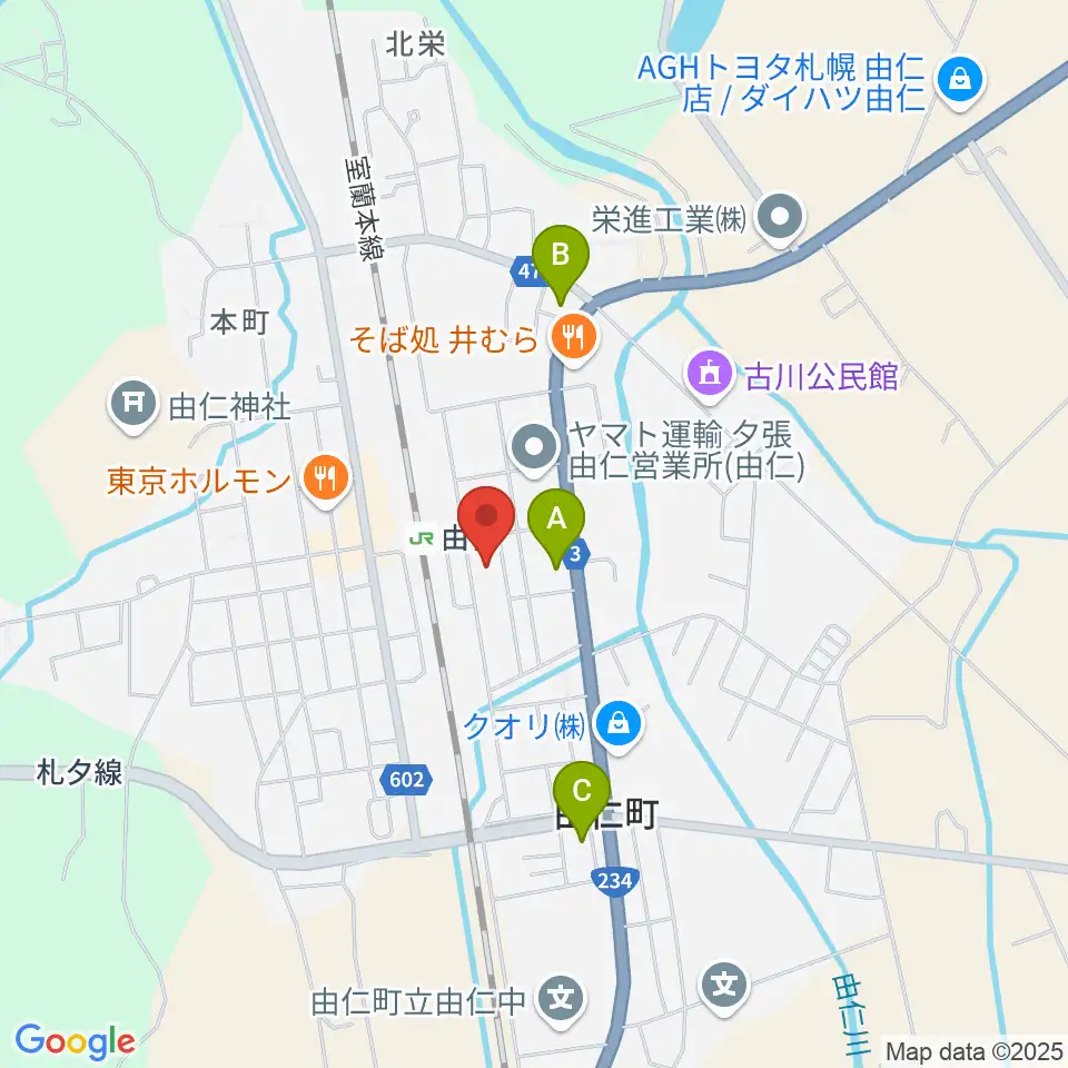 由仁町文化交流館 ふれーる周辺のコンビニエンスストア一覧地図
