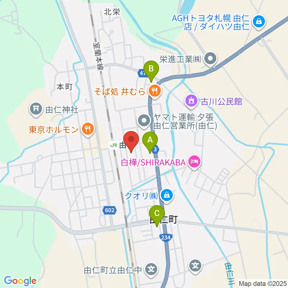 由仁町文化交流館 ふれーる周辺のコンビニエンスストア一覧地図